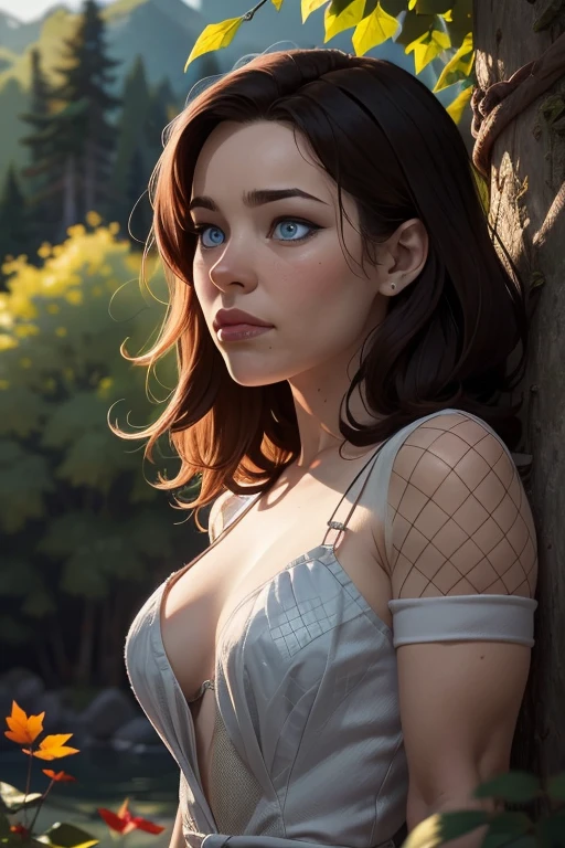(Hyperreal photo), ((Emma Watson wearing a sexy worn, torn cotton shirt)), (short worn miniskirt), ((detailed realistic dirty face and eyes)), cinematic lighting, 8K resolution, (model shooting style), covered by (torn, torn tantop), (round breasts), river, whole body --auto --s2