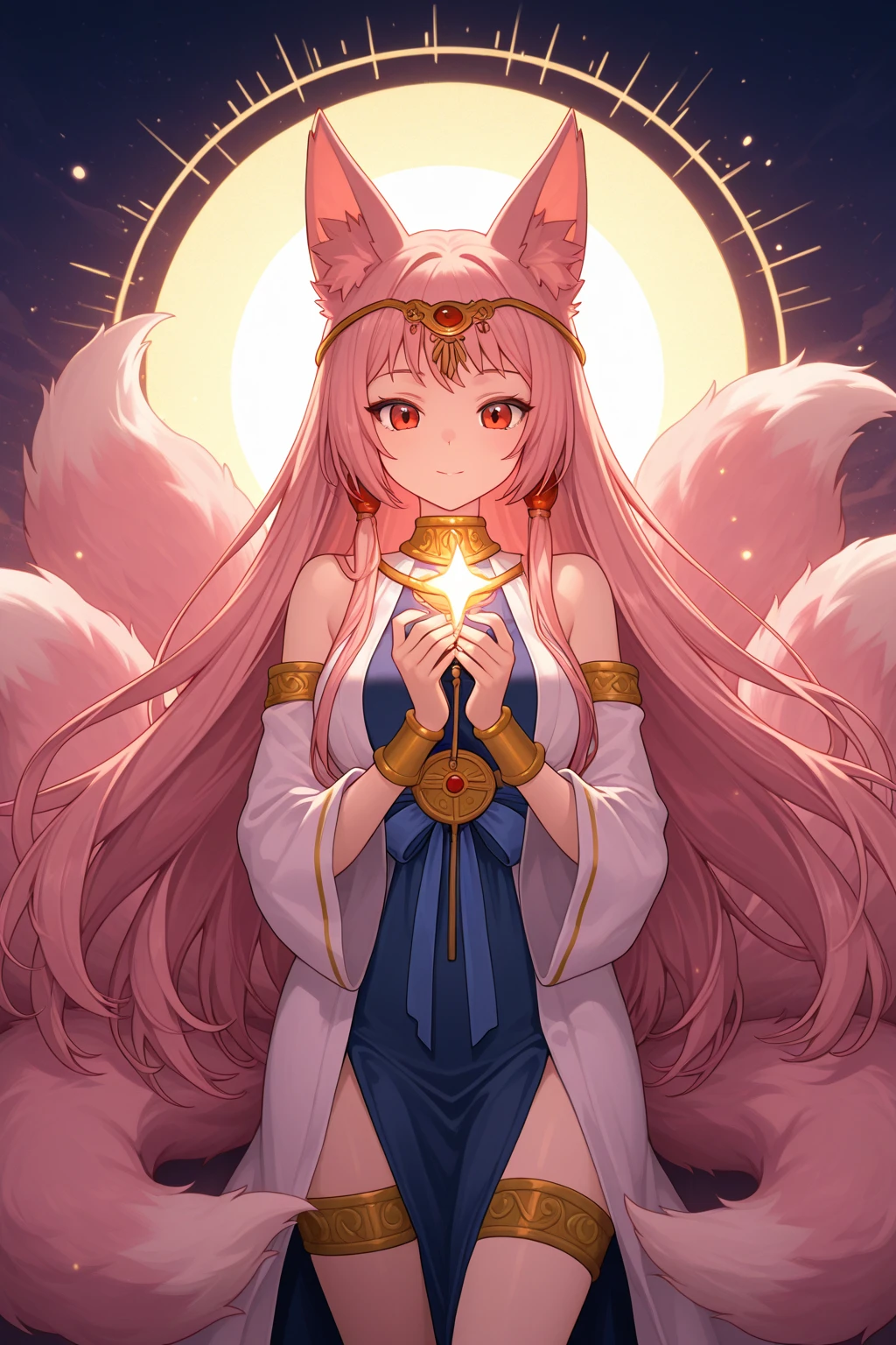 Ultra-high resolution, Attention to detail, Highest quality, (((女god, Voluptuous, Gentle stomach))), Anime Style, Full body portrait, See-through feather robe, Rings on the wrists and ankles, A necklace studded with jewels, god々New Background, Multiple lights dance in the air, Making a ring with the thumbs and index fingers of both hands, Sitting cross-legged, Sitting on a lotus flower