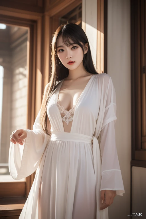 日本people、1people、The most beautiful woman、clear、Shiny black hair、Photo Style、length, bangs、light makeup、Standard face、(((Wearing a white Etchu loincloth)))、Light clothing、(She is hiding her breasts by wrapping a cloth around her chest.)、Summer festival、(((Showing off your loincloth))), 32k, Raw photo、Highest quality