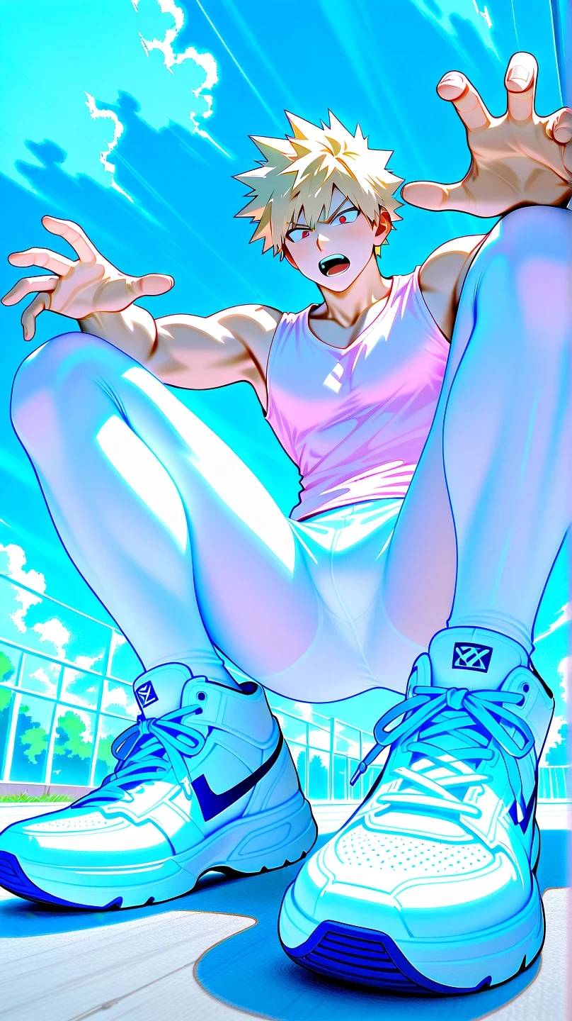 draw shinji from evangelion(male) skateboarding nude  and doing a unique pose