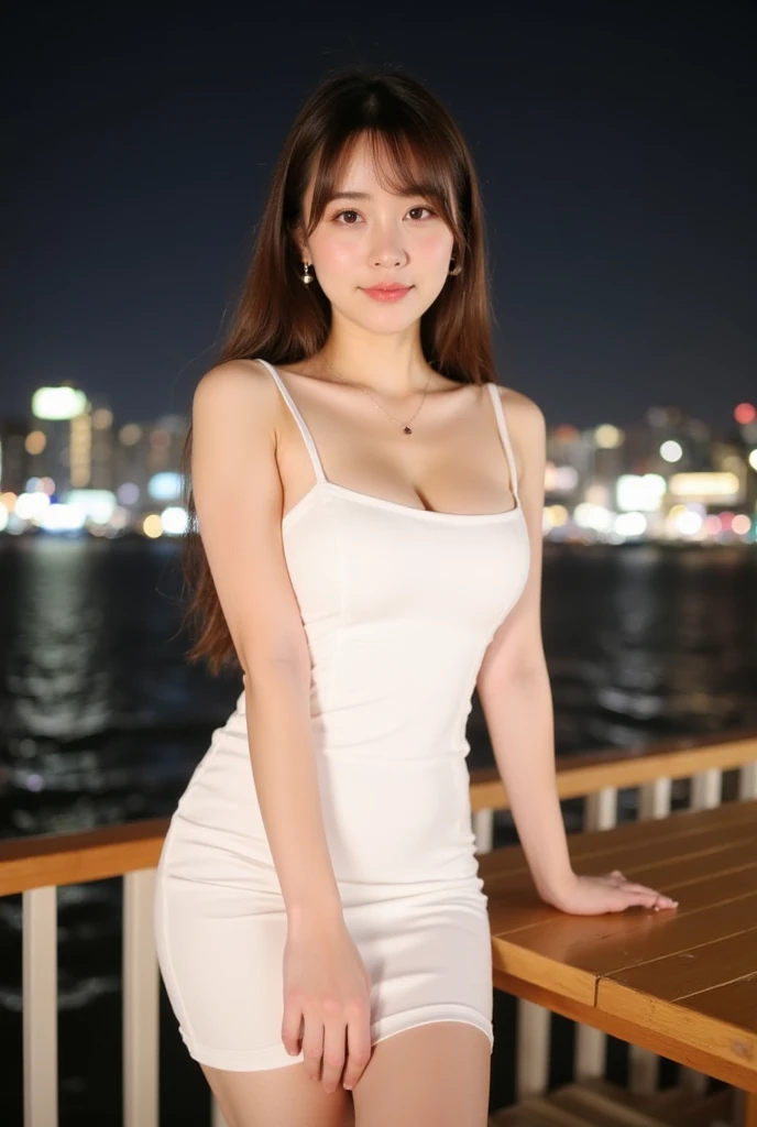 masutepiece, Best Quality, Illustration, Ultra-detailed, finely detail, hight resolution, 8K Wallpaper, Perfect dynamic composition, Beautiful detailed eyes, Off-shoulder t shirt and denim mini shorts,Bob Hair, mid-chest, Natural Color Lip, Random and sexy poses,Smile,20 years girl Colossal 、nightclub、sheer body stockings、