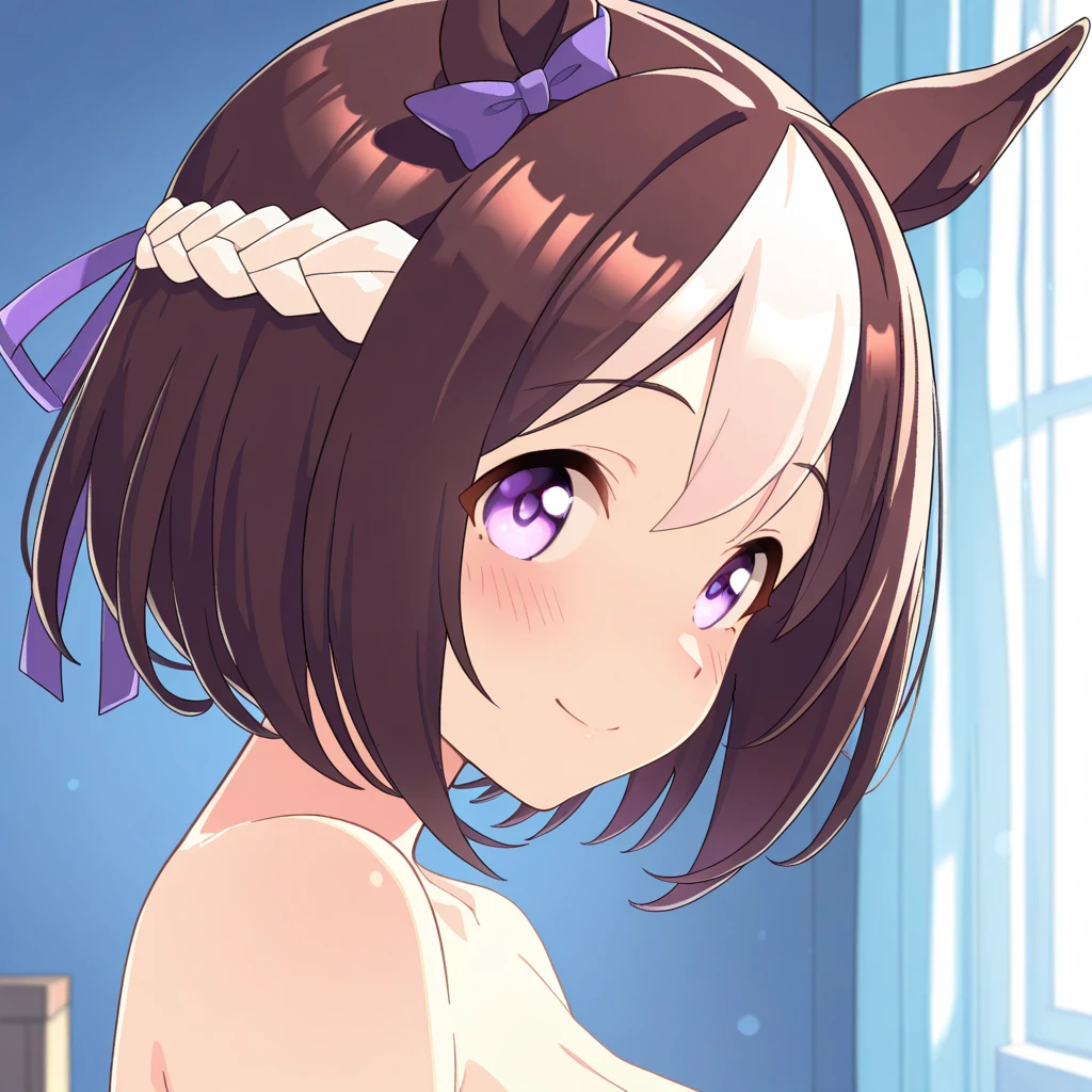 special week\(Umamusume\), super detailed face, masterpiece, highest quality, light smile, blush, wave hands, ((super detailed face)), slender girl, whole body, (((In underwear))),horse tail, light smile, fine and clear eyes, (Medium chest),(bra),(elaborately designed panties),((nsfw))