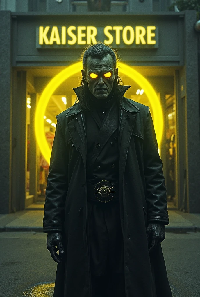 ( Cyberpunk 2077) style sci-fi depiction of Pinhead from hellraiser equipped with neon needles, posing in a dystopian wasteland setting with towering skyscrapers, holographic ads in the distance. His iconic dark eyes, pale face and needles brings the horror to life. Photograph, Canon RF, DSLR, Lomography, Low shutter, Cyberpunk, F/8, telephoto lens, Polaroid, specular lighting from neon billboards, Kodak gold 200, Detailed, vibrant, immersive