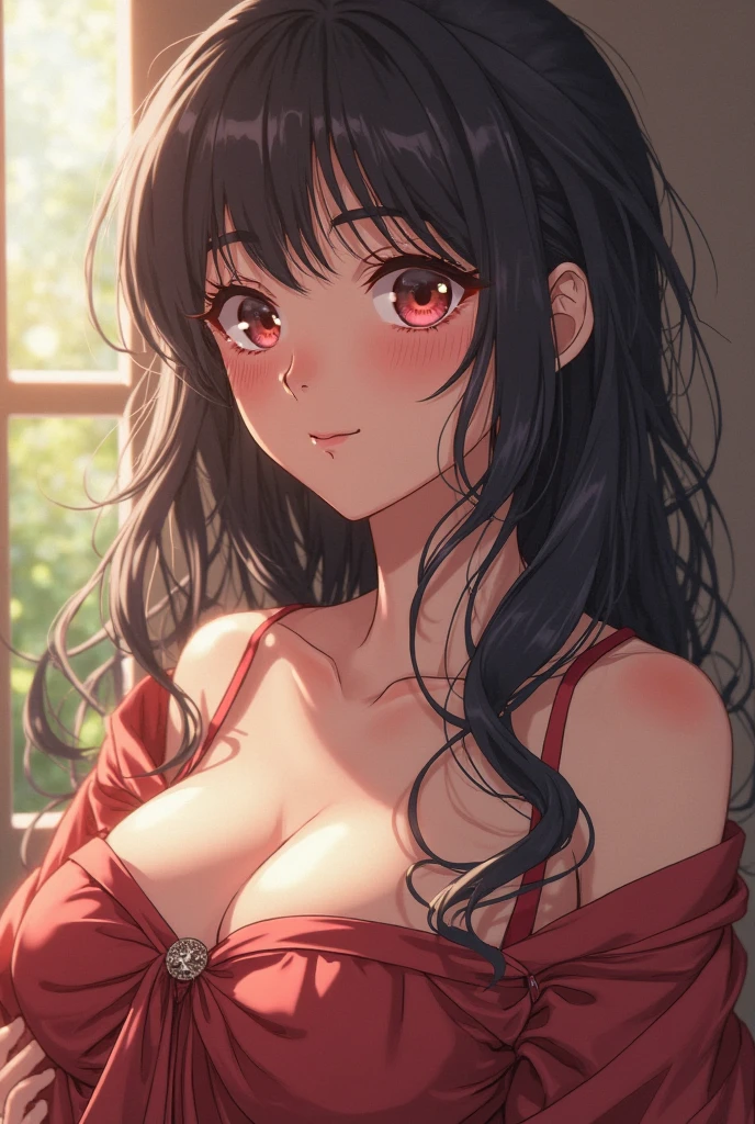 Sexy and cute woman, Woman in love Cleavage zoom up Anime Style
