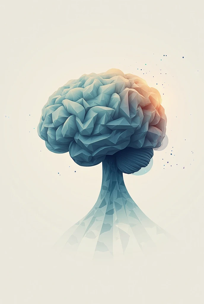 A stylized brain made of interlocking crystals, representing the connection between the nature of the planet and mental health