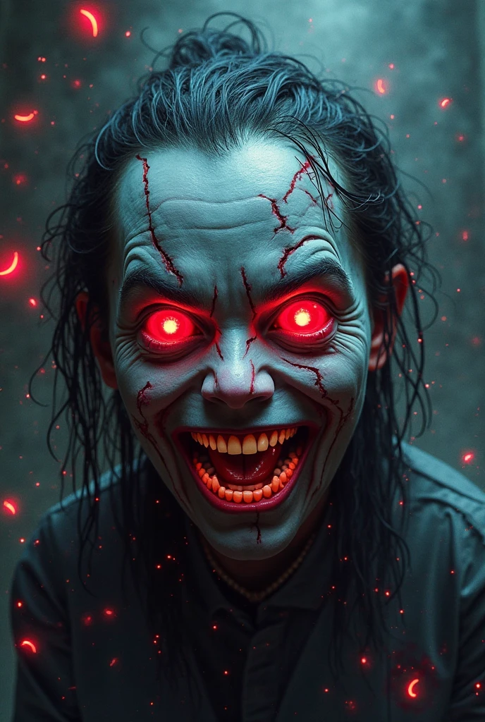 A close-up of a person with a scary face and a scary smile, Junji Ito 4K, big eyes and menacing smile, scary smile, insane smile, Junji Ito art style, horrible smile. horror, junji ito style, horror smile, evil smile, scary smile, junji ito art, hajime isayama style, strong contrast black and white image, strong contrast black and white image, strong contrast black and white image, black and white image strong contrast white, strong contrast black and white image