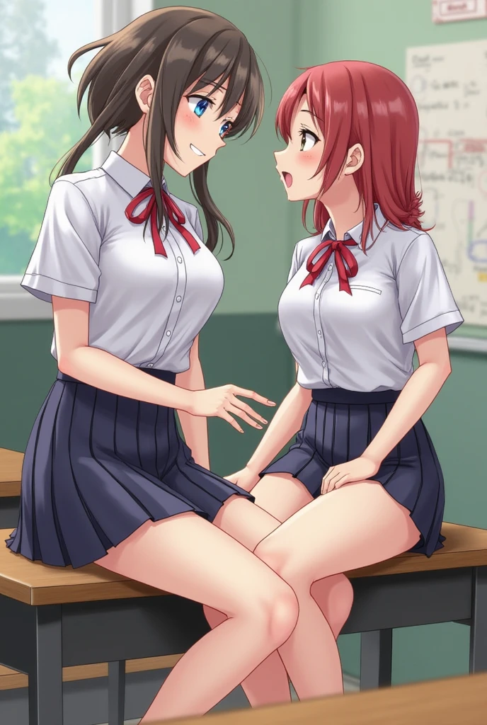 score_9, score_8_up, score_7_up, score_6_up, score_5_up, score_4_up, (source_anime), 2girls, Momo Yaoyorozu ,Kyoka Jiro , yuri, breast sucking, Classroom, full body, {{boku no hero academia manga style}}, massive breasts 