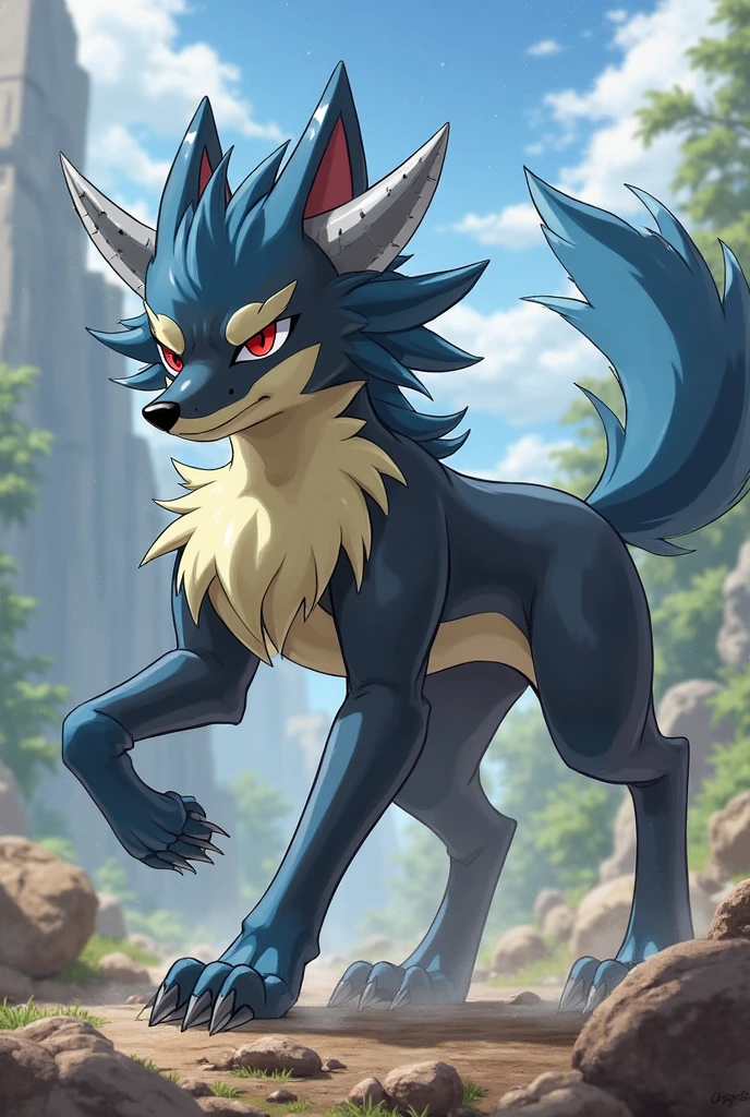 sugimori ken \(style\), blue eyes, brown fur, commentary, english commentary, full body, highres, lycanroc, lycanroc (midday), no humans, official art, pokemon, pokemon (creature), solo, sugimori ken, white background, wolf,
<lora:sugimori_ken_style_2:0.6>