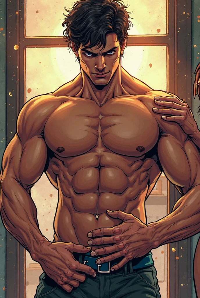 ((Top Quality, 8k, Masterpiece: 2), fit teen boy with gray skin, lying down, top view(Male Focus), armpit, masculine shape, masculine, rough, raised , sexy, correct anatomy::, photorealistc, model, Full Body, almost naked, POV, top angle,correct anatomy, explicit content,bara, pubic hair,dripping, very short hair, dark brown hair,(sweat:1.3),bodily fluids,precum,pain expression,hd, dark shadows, jockstrap:1.5, handsome man with dark gray skin and a toga wrapped around his waist, white hair, short haircut, wavy hair, curly white hair, dragon scales, man with dragon scales on his skin, stormy background, black clouds in the background with red lightning, 8K, artgem, (gray skin:1.5)