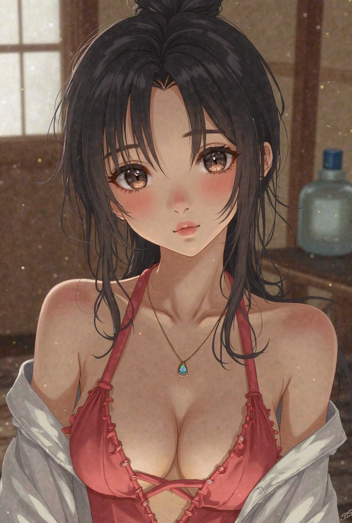 NSFW, （(Stand upright with one foot in front of the other)）,(full body shot, full body figure), ((Cute symmetrical face)),8k, masterpiece, RAW photo, highest quality, photorealistic, Highly detailed CG Unity 8k wallpaper,(biologically correct form),(masterpiece:1.2, highest quality), (realistic, photorealistic:1.4), beautiful illustrations, (natural side lighting, movie lighting), looking at the viewer, ((focus on the face)), 1 girl, 20-year-old, perfect face, perfect body, shiny skin, beautiful hair, beautiful face, beautiful eyes, 緻密でbeautiful eyes, beautiful body, beautiful breasts, beautiful arms、beautiful thighs, ((beautiful long and slender legs)), (small ass),blush, (Symmetrical black stiletto heels and anklets), (biologically correct form), (cute smile), (Symmetrical black garter stockings、black lace bra)、bare shoulders、long hair、big and full breasts、cowboy shot、Leather Dresses、beautiful background、church、China dress、adult woman、Bewitching、sexy、