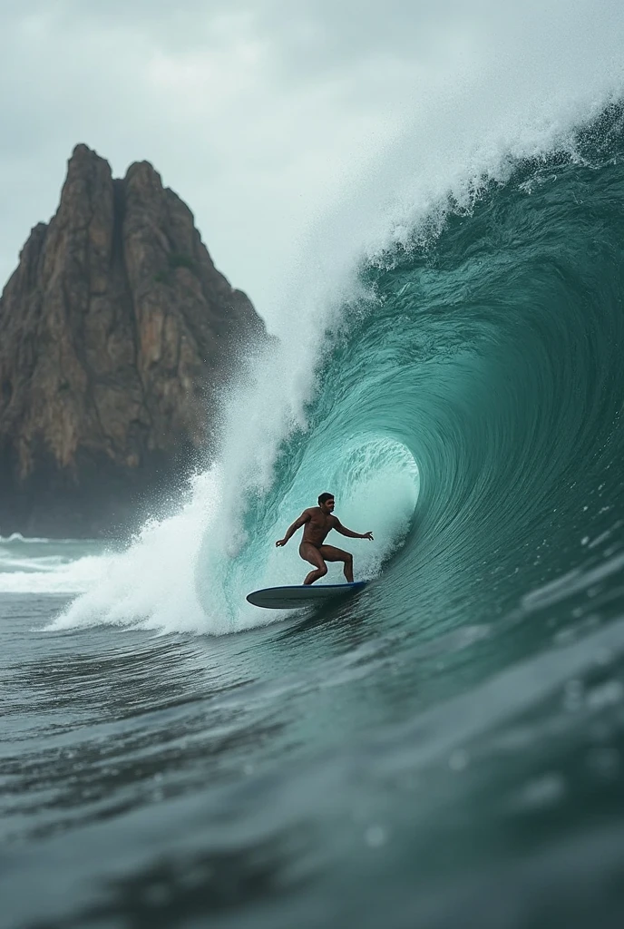 Someone surfing the sides of a dormant volcano
