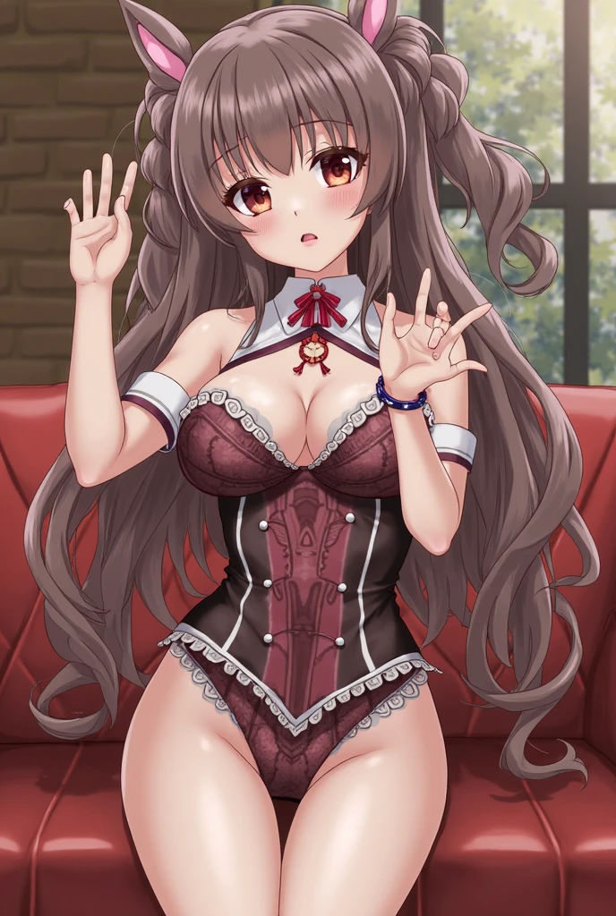 ((best quality)), ((masterpiece)), (detailed), ((highres)), In lavish manor library,  extremely long white hair. Fluffy white cat ears (on head). Long white cat tail (on butt), 1catgirl, 20 year old, curvy body, naked. Heterochromatic eyes (one blue eye, one purple eye). No shoes, white leggings, nude, no clothes, anime, short, provocative, white lewd dress
