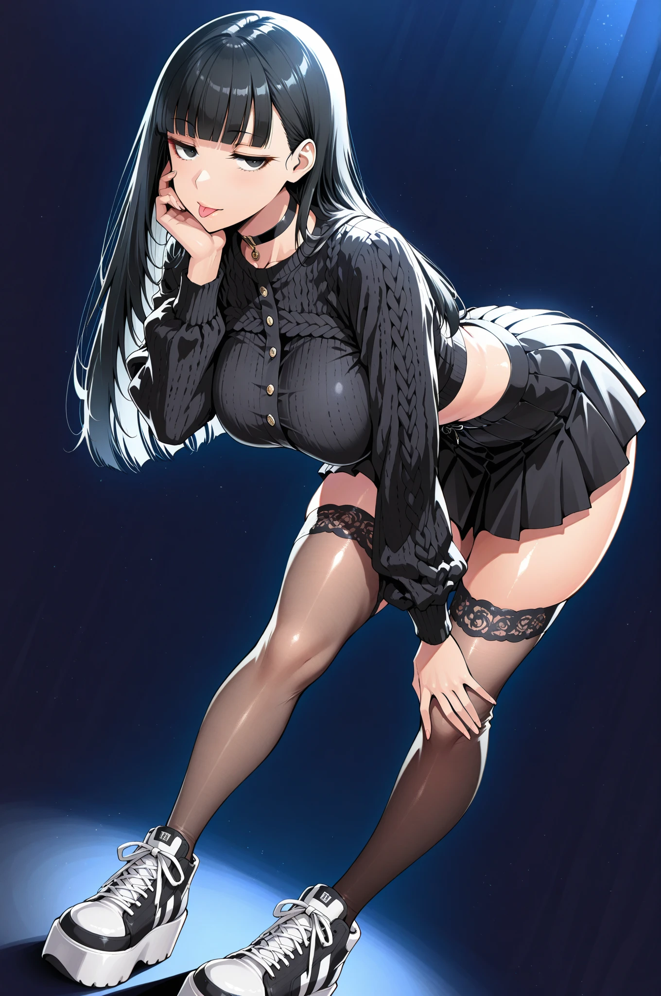 Further enhanced by best shadows and realistic lighting、（nsfw:1.6）,8k、perfect anatomy、best quality、ultra-detailed、（1girl, only:1.9）、19years old､nsfw、glistening skin、（looking at viewer:1.5）　、sweat、love juice、black hair、（school uniform :1.5）、（pale skin:1.3）、clothed、（cowboy shot:1.6）、（skirt lift by myself:1.9）、POV（seductive smile:1.3）、（contemptuous:1.9）、（disdain:1.9）、（disgust:1.9）、（lingerie:1.8）、（from below:1.4）