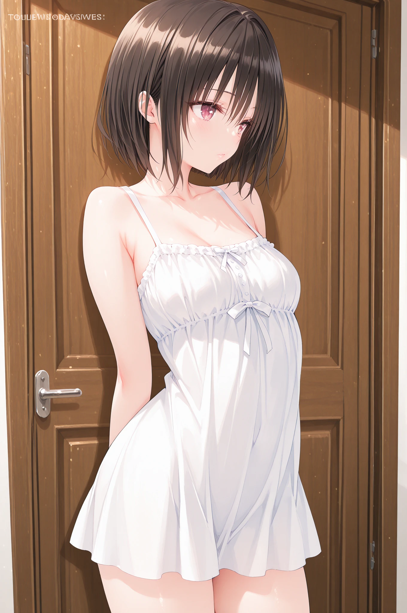 (((masterpiece))),(((High resolution)))、(((8k)))、(((Perfect Face)))、(((Pastel brown short hair))), (((Beautiful Face))), Inside the church, (((No bra))), (((Pure white fluffy wedding dress))), smile, Looking at the camera, (Thighs)、Top quality eyes, Detailed Texture, Off-the-shoulder dress, Chubby,  (((Spreading his legs wide like a frog))), Leg spread, The crotch is clearly visible,  Age 25, (((Lift up the skirt of your dress with both hands))), (((White panties with intricate lace embroidery))),