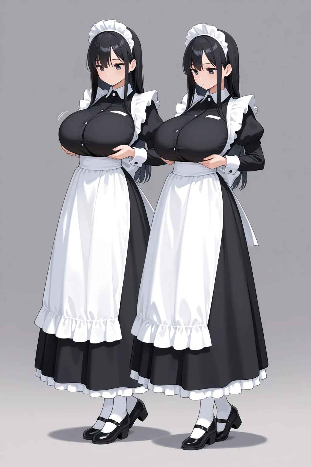 perfect human body,2 women,sisterature and intellectual woman, (Very detailed background,bedroom), ,long hair,hair accessories,huge tits,translucent,victorian style shirt,fluttery skirt,sharp eyes,Smile,(blush:1.2),Lift the skirt,innominate bone,