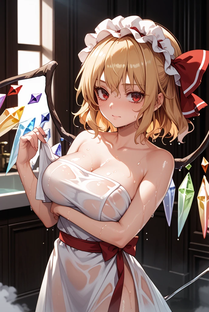 (((masterpiece, best quality, very aesthetic, absurdres))), High-definition background, bright atmosphere, (solo, 1girl), Morning Light in the Kitchen, KitchenRoom, (large serving rices on table, rice balls, white rice), BREAK, (aananase), cleavage, (covering breasts:1.4, hand on own breasts, hand on own face, finger to mouth), long hair, twintails, drill hair, halo, fake animal ears, pointy ears, hairband, x hair ornament, [large breasts:0.6], (feathered wings), white dress, bowtie, belt, sleeveless, detached sleeves, white pantyhose, (looking at viewer:1.2), embarrass, blush, BREAK, breast press, bare breasts, bouncing breasts, puffy areola, puffy nipples