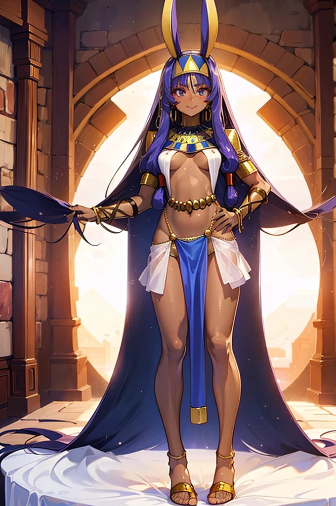 Nitocris,Nitocris(Fate), 1 girl, Full body painting, Highest quality,((Highest quality)),((Tabletop)),((Perfect Face)),1 girl,smile,beauty,((Holographic)), (Desolate desert background) (Beautiful attention to detail: 1.2), (Highly detailed CG Unity 8K wallpapers, masterpiece, Highest quality, Very detailed, Best Shadow), (Detailed Background),People Girls, sketch,Cinematic,A cover like the cover of a movie,Stars shining in the night sky