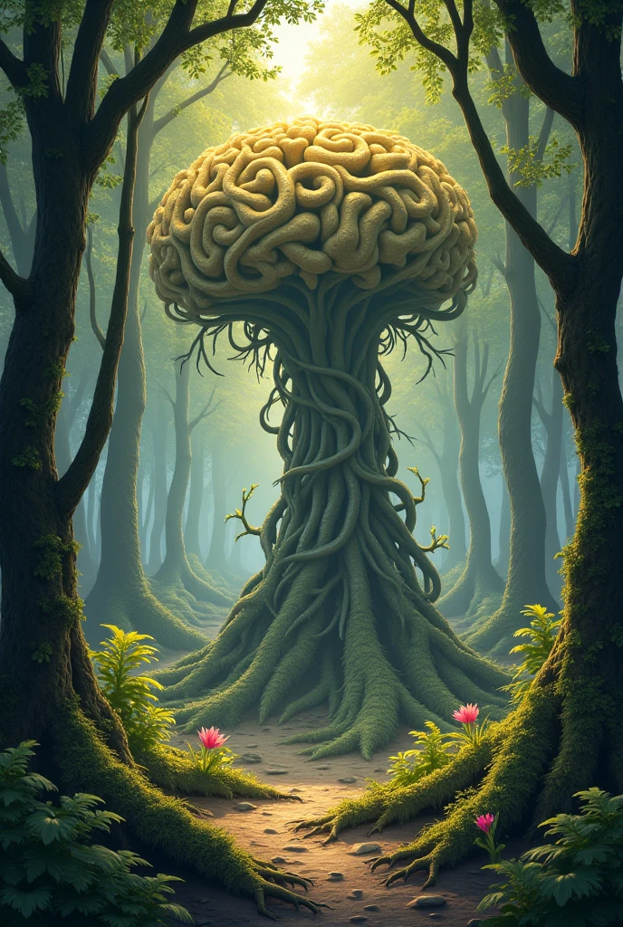 stalenhag, (translucent fractal tree with many palps grow from foamed ocean:1.3), (huge entwined knotted tentacles:1.2), (brain organs intestines inside:1.4), shiny wet oiled fiber colorful surface, hyper detailed, artstation, eyes, super mind, huge rainbow clouds