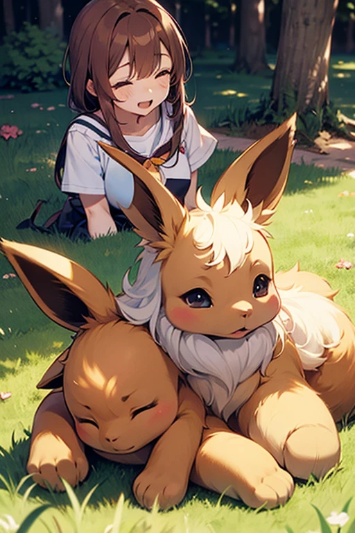 score_9,score_8_up,score_7_up, source_furry, a (male eevee Pokemon), sex, he is fucking a (female eevee pokemon), doggystyle sex, outdoors, cum.