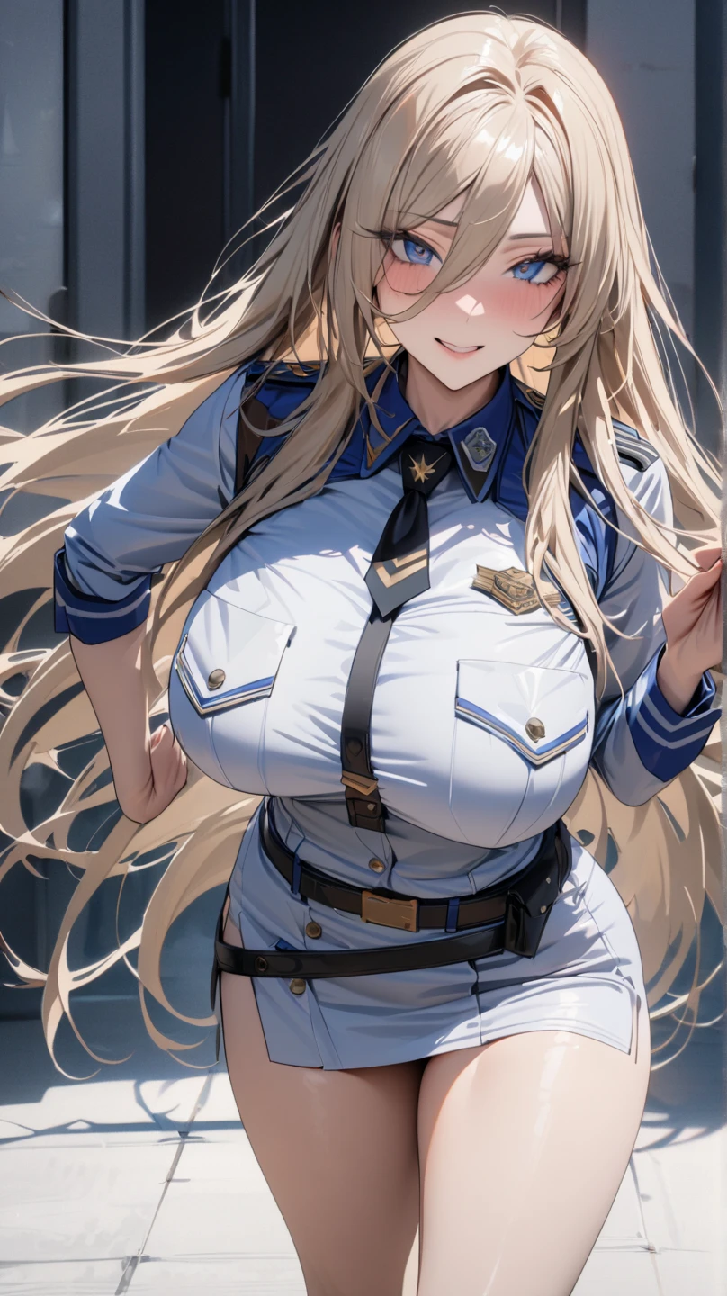 A girl who wears military clothes, brown heirs, gigantic breasts, anime cartoon, german third reich, long heirs,((highest quality)), ((masterpiece)),details, bleu eyes