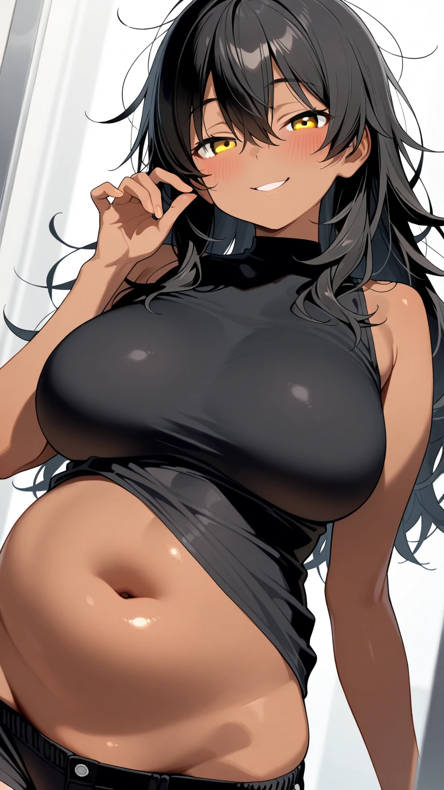 (masterpiece: 1.6, 最high quality), (fine and beautiful eyes: 1.2), (overhead), high quality, beautiful face, 1 girl, , one piece、thin、off shoulder、long sleeve, big breasts, long hair, wide hips, (landscaped),background, Detail background, creepy smile, put a smile on the corner of your mouth, long coat, shirt, tie, office lady,、big breastsの谷間、Hotel、bedroom、lie on the bed、Long breasts、saggy breasts、emphasize cleavage、Bedroom、Random Sexy Poses、(((dripping sweat、oil skin,sparkling skin、realistic skin texture、detailed beautiful skin、shiny skin、shiny skin)))