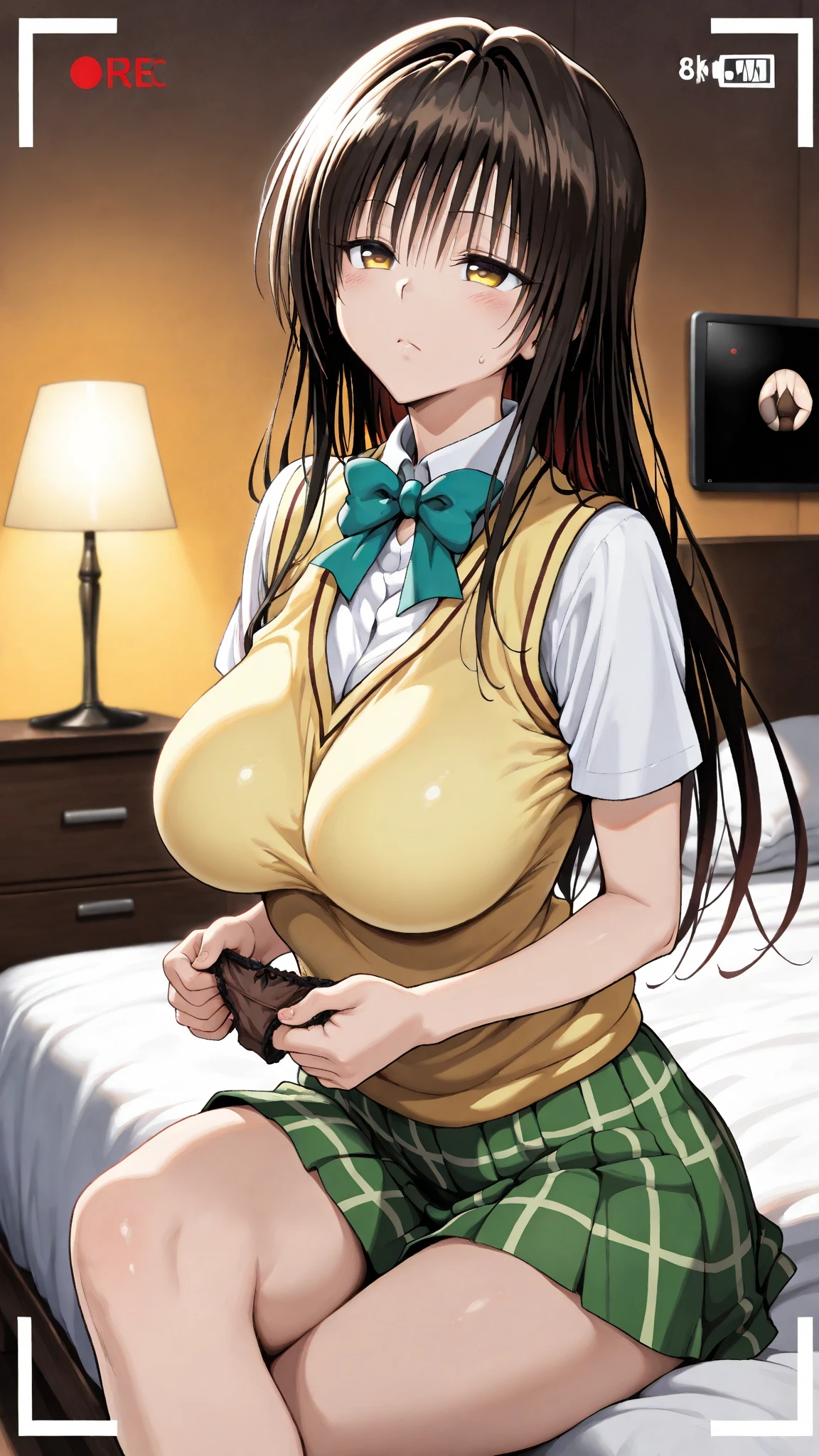1 Female,High definition,high resolution,Ultra-realistic,8K,  CC, 1girl, black hair,large hair, purple eyes,European,sexy,Upper body close-up,Photographed from the front,Dynamic Angles,private teacher,nude completely,blush, huge tits , nipples ,show  tits,nurse costume, white skirt, miniskirt,nurse cap
