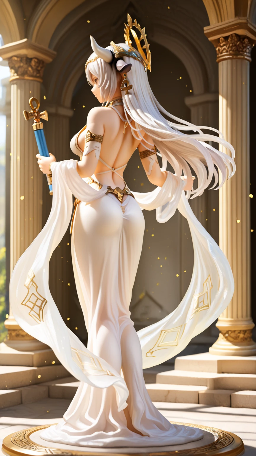 anime girl in a white dress with long blonde hair and a green and white dress, anime goddess, palutena, the goddess artemis smirking, lady palutena, portrait knights of zodiac girl, official art, ((a beautiful fantasy empress)), the godess hera looking angry, blonde anime girl with long hair, ancient goddess, anime visual of a cute girl