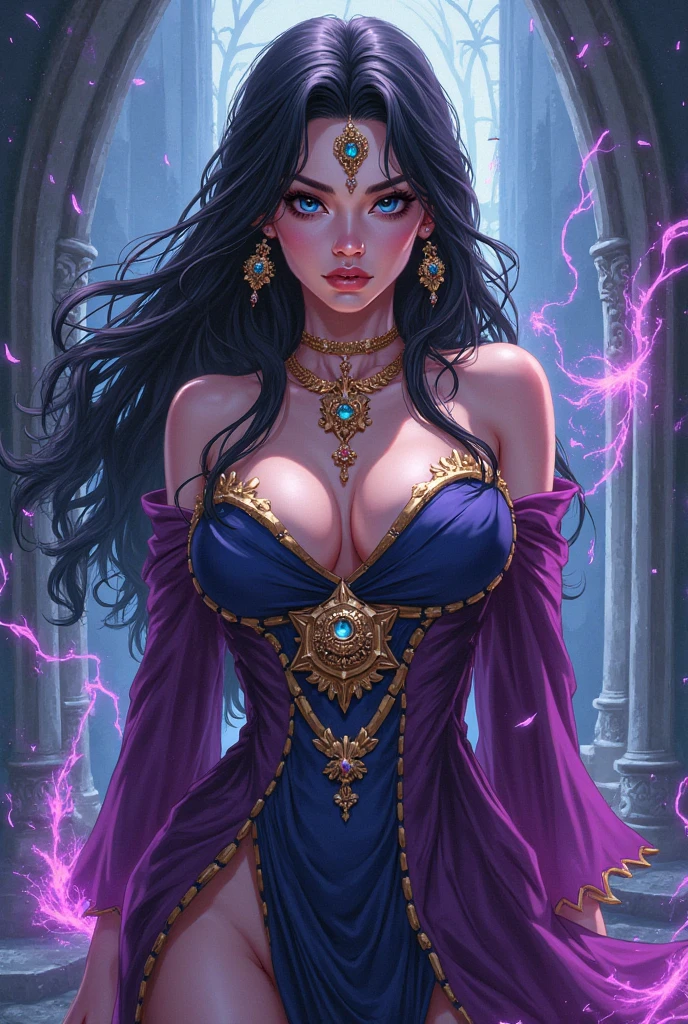 portrait of: arafed woman in a flowing iridescent pearl white dress at the gates to the land of the dead violet ethereal light, goddess of death, heather theurer, beautiful maiden, queen of the dead, ethereal light, goddess of the graveyard and land of the dead, ethereal fantasy, magali villeneuve', ethereal glow, style of donato giancola, portrait of queen of darkness, inspired in donato giancola, numerous purple flowers all over/ magic the gathering art/ face of Kendra Lust, pretty hands