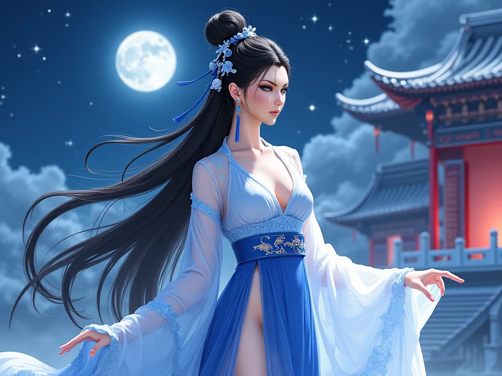 Top quality, masterpiece, high resolution, Chinese,,,,mountain peak,,mountain peak,,,,,,Rooftop,,,,,,,?????,,stand ?????,,1girl, charming appearance and personality, big body, extremely sexy, ,,,,Floral print ,, ,Floral print,, Light yellow floral fragments,,(transparent ), large hollow see-through, beautiful and delicate face, (desire figure) perfect slim figure (?????? slip: 0.5), perfect white skin,stand ?????,,Smooth black long hair,,,,Black Hair