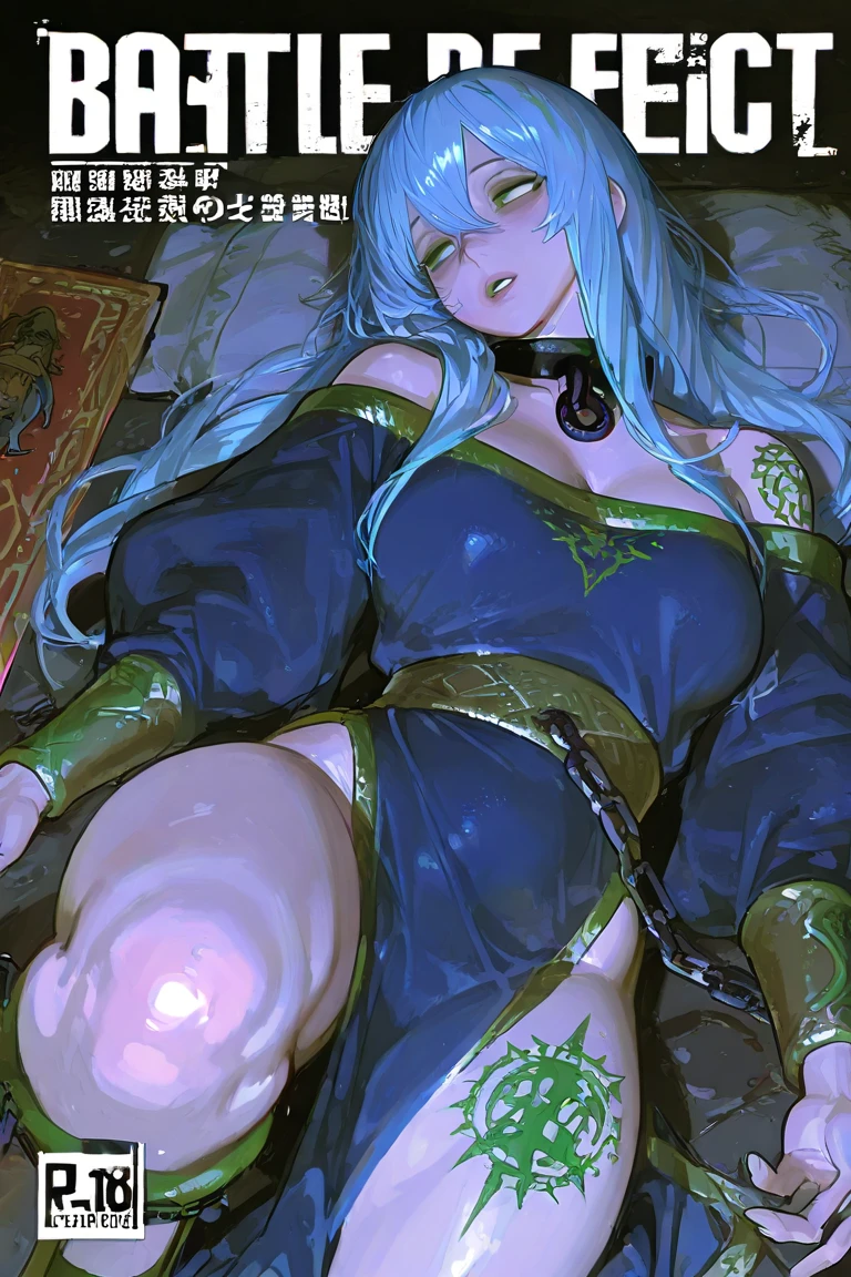 A female medieval fantasy adventurer, wounded, scared face, badly torn-damaged clothes, full body, defeated , tears, cum, full body, in tavern, surrounded by goblins, teared clothes, missionary sex, bare breast 