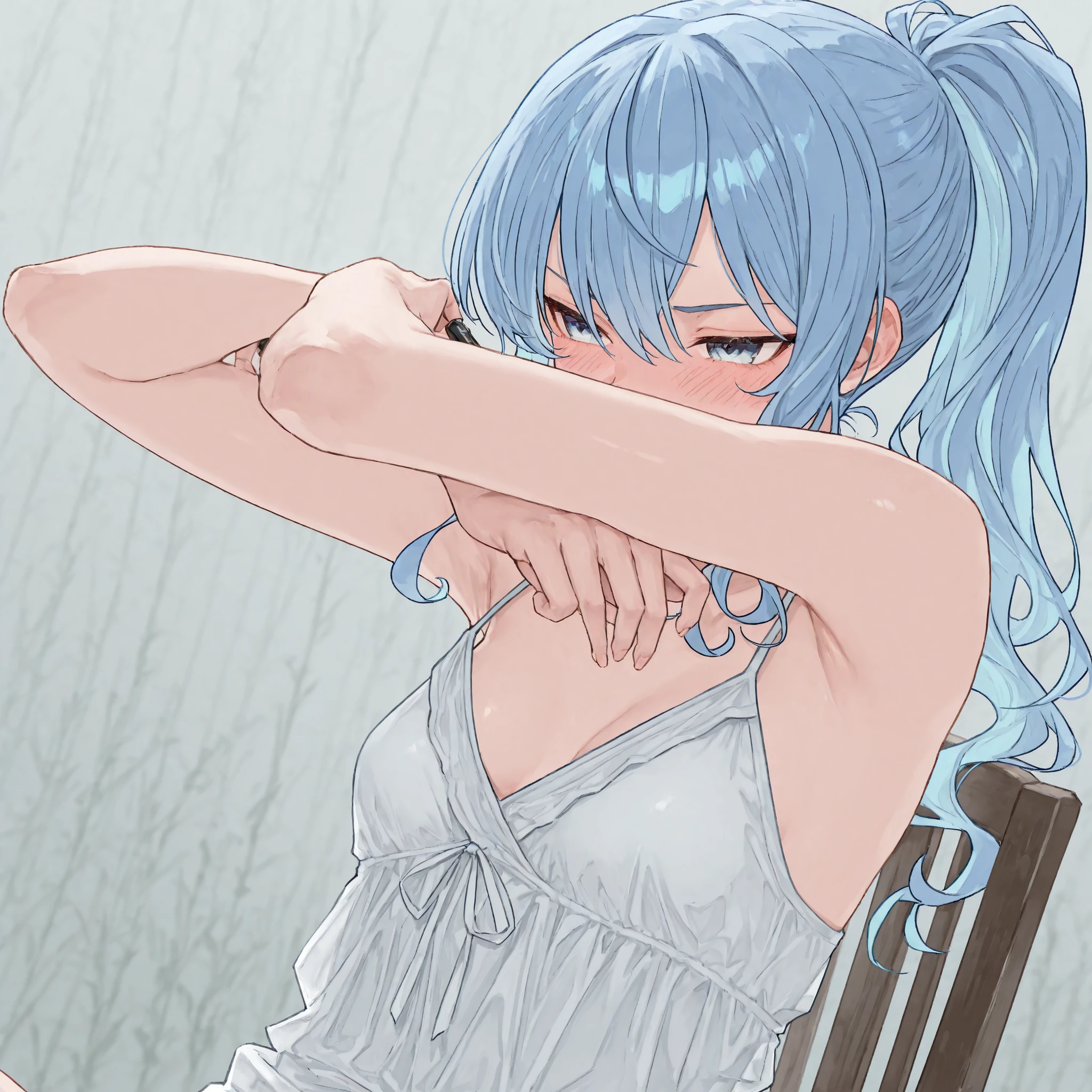 NSFW,masterpiece,Highest quality,High resolution,Super detailed,ganyu \(genshin impact\),(Prostitute),(High quality small clothes),Embarrassed,Estrus,blush,Sweat,orgasm,Climax,(Squirting),(Ahegao),Roll your eyes、squint,(Stern middle-aged man),Having intense sex,Insert,Creampie,,Leg spread,Japanese-style room,From the back