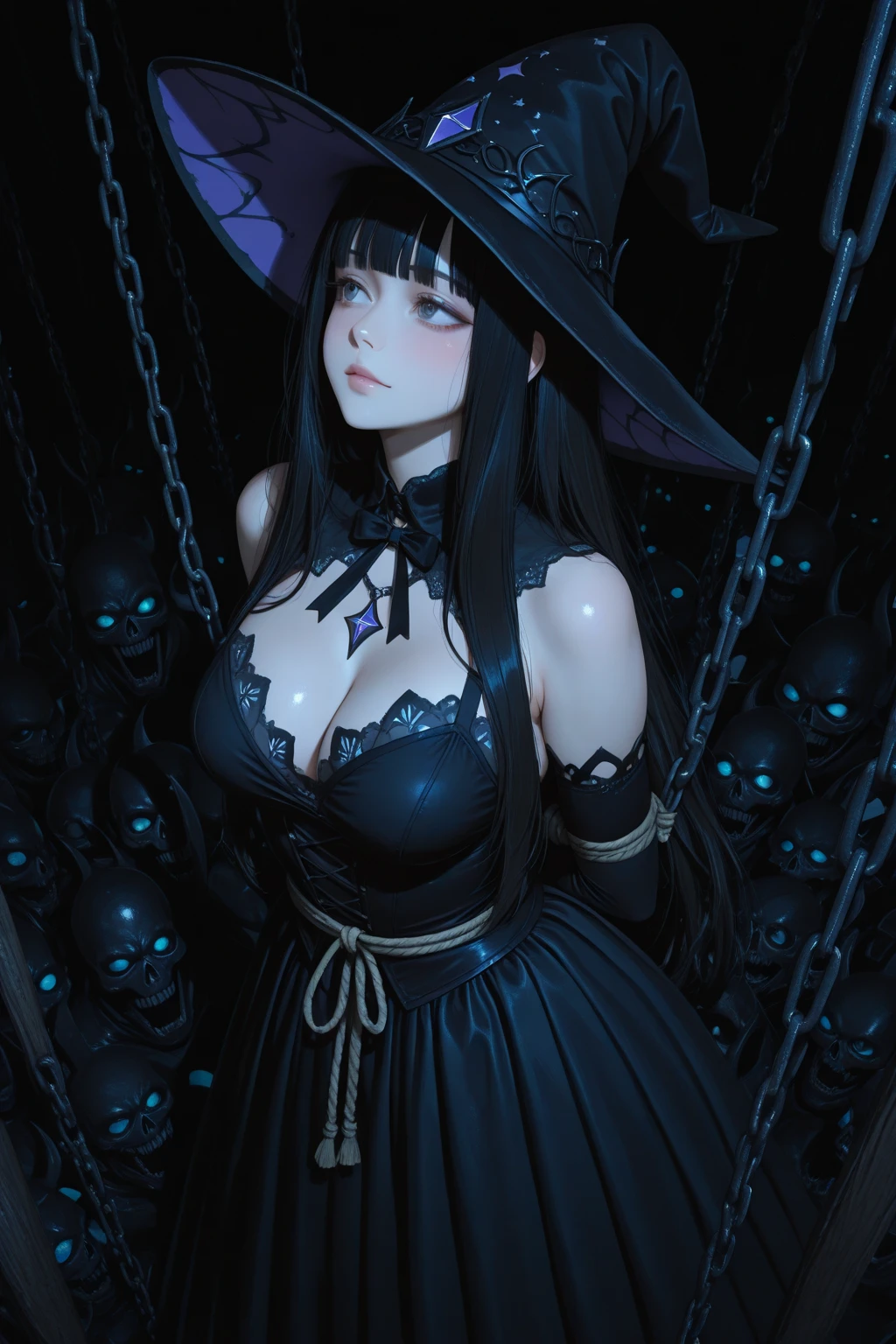 intricate details,sharp focus,hyper detailed,trending on Artstation,Masterpiece,absurdrez,amazing detail,4k,perfect face,symmetrical,green goblin goth girl with orange eyes wearing black lace,wearing black lace veil over face,small pointy ears,(tiny_breasts:1.3),(green skin:1.4),very long black hair,(black_hair),extremely long jet black hair,depth of field,seductive,tempting,????????,black makeup,naughty expression,black eye makeup,goth makeup,doll_like,seductive,sexy smile,evil,dangerous,evil smile,dark gothic style,large bat wings on back,outspread bat wings,(bat wings), standing, posing for photo, sexy, ((full body)), front pov, looking at viewer, goth ,black shoes
