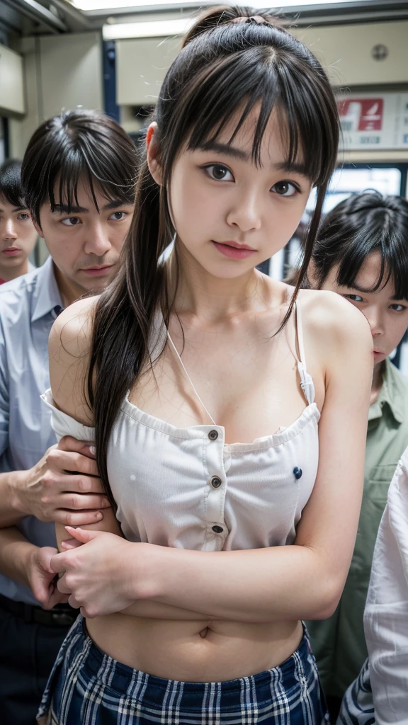 1 boy, a boy is grabbing girl’s breasts from behind