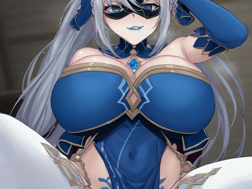 nsfw, sex, fantasy,1girl, umi ryuuzaki, hairband, headgear, long straight light blue hair, long silky bangs, blue armor shoulder, armor blue cape, elbow gloves, white thighhighs, nsfw, ((showing nipples)), nsfw, (((spread pussy:1.6))), agree to have sex, ((com on face:1.6)), (cum on body:1.7), ((excessive cum:1.8)), masterpiece,Noise Reduction,perfect anatomy,high resolution, ultra-detailed, beautiful detailed eyes,visualart,five fingers, perfect hands, perfect lighting, nsfw, ((showing nipples)), (blushing, frown and shy expression:1.5),