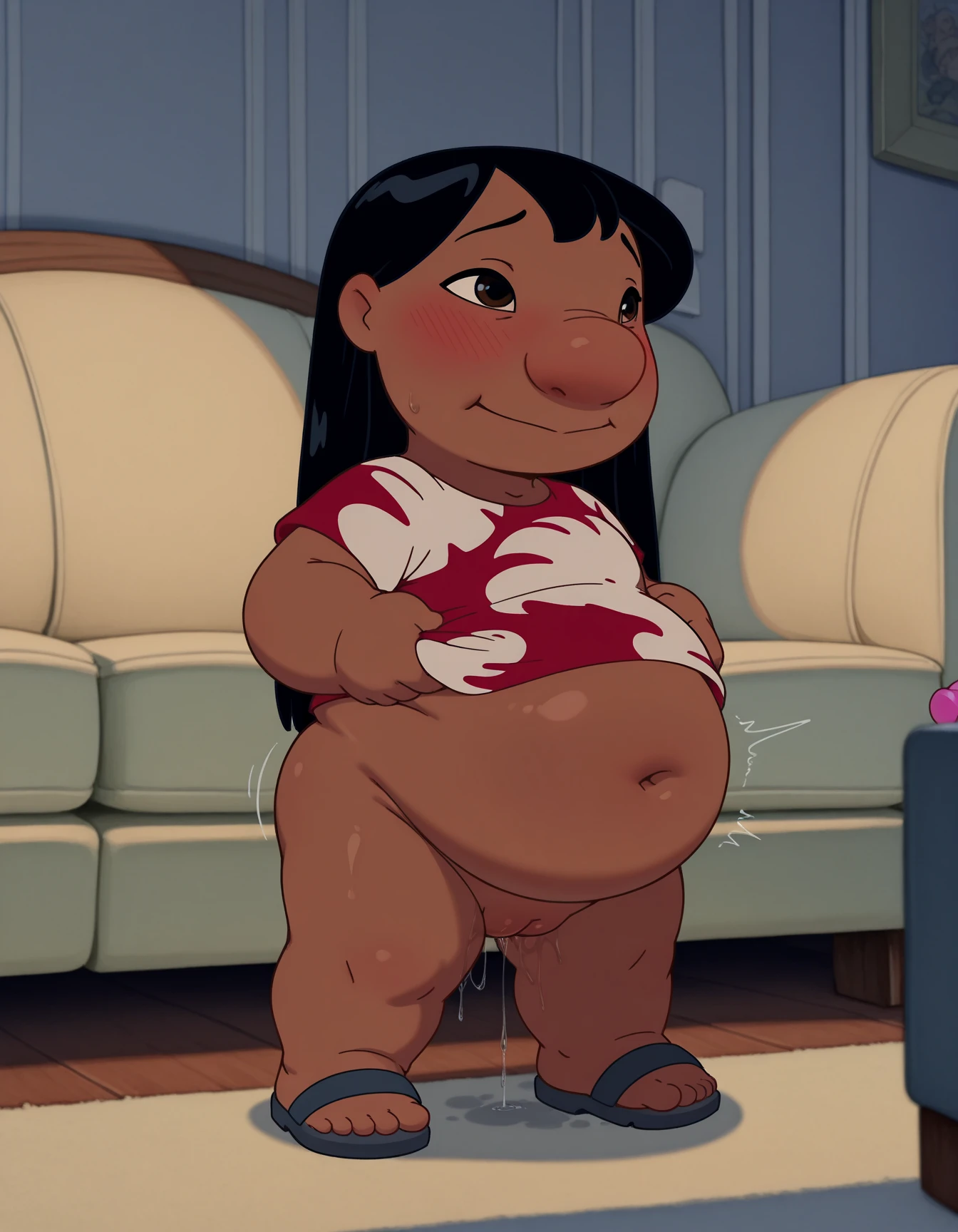 I1girl, solo lilo pelekai,, plump,masterpiece, expensive quality, very_expensive_solve, big_file size, Full Color,(Completely naked:1.2),Pussy,Nipples, ,score_9, score_8_superior, score_7_superior, score_6_superior, score_5_superior, score_4_superior,cum in pussy,