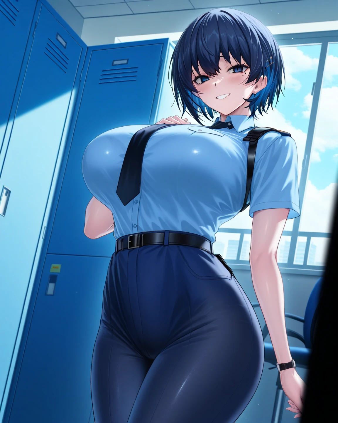One Girl, Glowing Skin, 最high quality, (Game CG:1.4), Browsing Caution, Beautiful face and eyes in every detail,big 、Tiny Lingerie, strict, big ample breasts、((最high quality)), (Very detailed), (Very detailed CG 統合 8k 壁紙), Very detailed, High resolutionのRAWカラー写真, Professional photography,From below, (((White lace panties)))、I can see your face、(((Sorry look))),(((Embarrassed face)))、(((Are crying)))、(((Anguished expression)))、Glare, anger、(((Her white panties are visible)))、((white underwear pattern))、Dancing、((((She is embarrassed that the audience saw her underwear.))))、 (((She forgot to put on her underwear so it was completely visible.)))、Dancing, (((The audience is delighted to see her panties))), (((A crowd of spectators point their cameras at her panties))), ((Nipples are visible))、Full Shot、(((Her skirt is flipped up))),(to be born, 最high quality, masterpiece:1.5), (Realistic, Intricate details:1.2), 超High resolution, (high quality, High resolution, Finer details), alone, Curvy Women, blush, Sweat, Oily skin, Shallow depth of field,(masterpiece、最high quality、High resolution、unity 8k wallpaper、Very detailedCG:1)、(Consciousness upward:1.0)、One Girl、最high quality、8Kmasterpiece、((software)), ((Multiple Girls)), (18-year-old female, Beautiful detailed woman, Female police officer),( Blue Hair),(short hair),White and thin uniform,(Black leather micro mini skirt), ((With a shy look:1.5)), Huge breasts, Hard nipples, Narrow waist, Thick thighs, Ultra mini skirt, ((Black Pantyhose)), (((I&#39;Lifting my skirt to show my pantyhose))), ((Spread your legs)), (Please open your legs),, Looking down,((Skirt Lift)),(((Boldly flip up the skirt)))close your eyes, Tears in the eyes、Open your mouth, What saliva leaves behind, Wet skirt hem, Sticky panties, Bulging of the vibrator cord, Vibrator with Garters