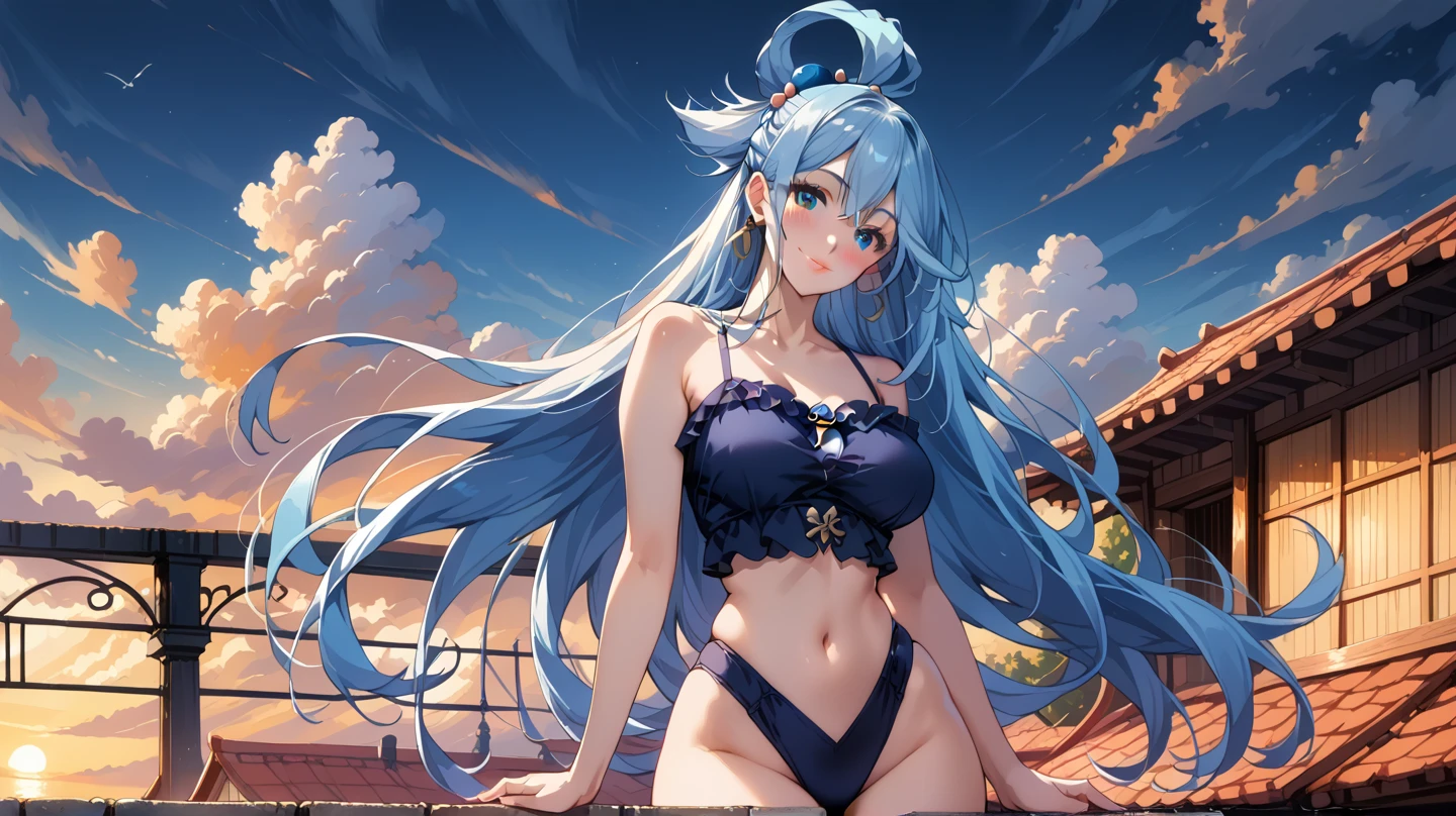 Official fine art，tmasterpiece，Sharp focus，（Beautiful gorgeous lovely Korean women：1.3），（beautiful lovely Korean people：1.3），South Korean beauties，Delicate and beautiful hair and eyes and face，realisticlying，ultra - detailed，a beauty girl，blue-sky，Glowing white particles,(sidelighting:1.2),rays of sunshine,baiyun,Detailed clouds,Slender,Cute big breasts and big buttocks,Toothy laughter,((Laugh and open your eyes)),scenecy,Long straight hair, sexy facial expression, buliding, (cityscape:1.7), Dynamic hair, Long straight hair, Delicate yellow hair, Glowing pink eyes, largeeyes，long eyelasher，paleskin,There is a vest line，hair adornments, epic landscapes,Light blue bikini，sentado na praia