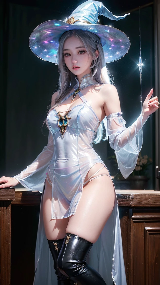 (Close-up:1.4)、(RAW photo:1.2)、(photorealistic:1.4)、(masterpiece:1.3)、(最high quality:1.4)、(Beautiful woman with perfect body:1.4)、solo、7 head and body、(cute face)、(cute:1.2)、(full body shot)、(big breasts:1.3)、(beautiful detailed eyes)、(charming big eyes)、(beautiful double eyelids)、(beautiful and detailed face)、(short hair:1.2)、(fantasy、Magic Effects、summoner:1.3)、(Half-Elf:1.2)、emilia、silver hair、strong wind、See-through、Wet、short hair、dark hair、slender、small butt、beautiful feet、skinny legs、Surrealism、cinematic lighting、Depth of bounds written、first person perspective、ticker、muste piece、curate、(perfect anatomy:1.2)、textured skin、super detail、high details、high quality、best quality、High resolution、8K、illumination、