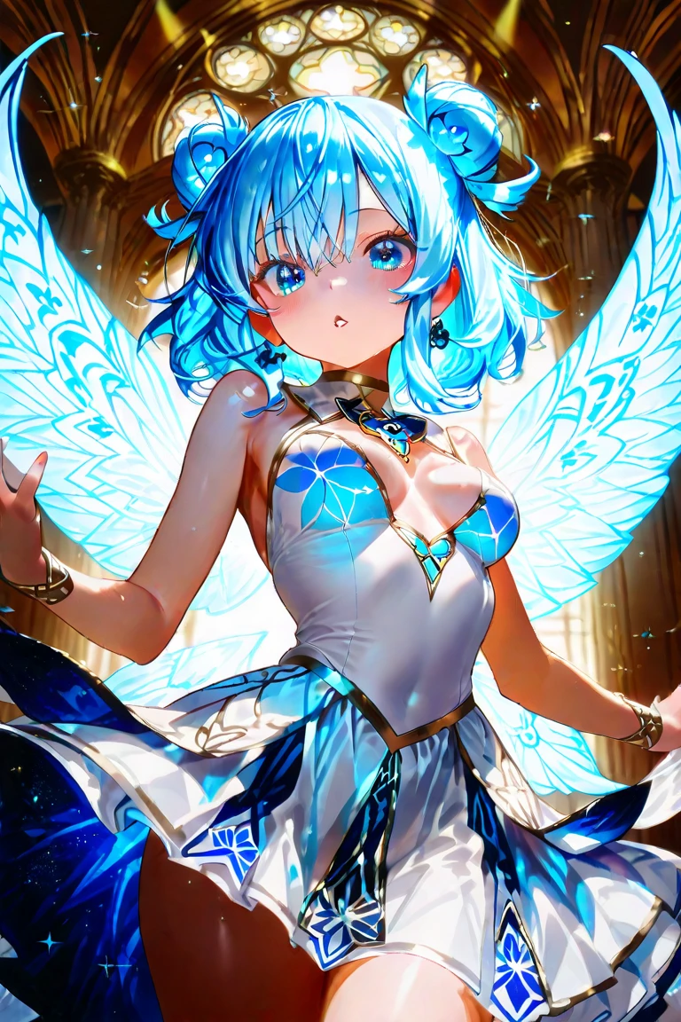 (Best quality, 8k, 32k, Masterpiece, UHD,:1.2),RAW, 1girl ,ultra cute , natural lighting,transparent shining eyes, 20yo,medium breast ,fair complexion ,flushed face,dynamic Lighting,​stained glass art, colored glass, Lead wire, Light transmittance BREAK Vibrant colors, intricate design, luminous effect, Spiritual atmosphere