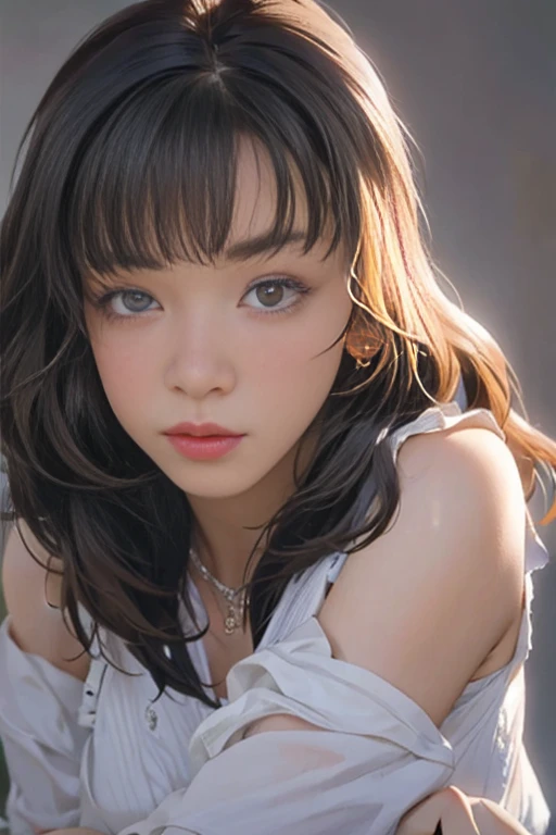 best quality, face focus, soft light, ultra high res, (photorealistic:1.4), RAW photo,
1japanese girl, solo, cute, (pupil, lights in the eyes), detailed beautiful face, (small chest),(high resolution detail of human skin texture),
(long hair),
indoor,
Damask Shirt Dress,
(portrait)