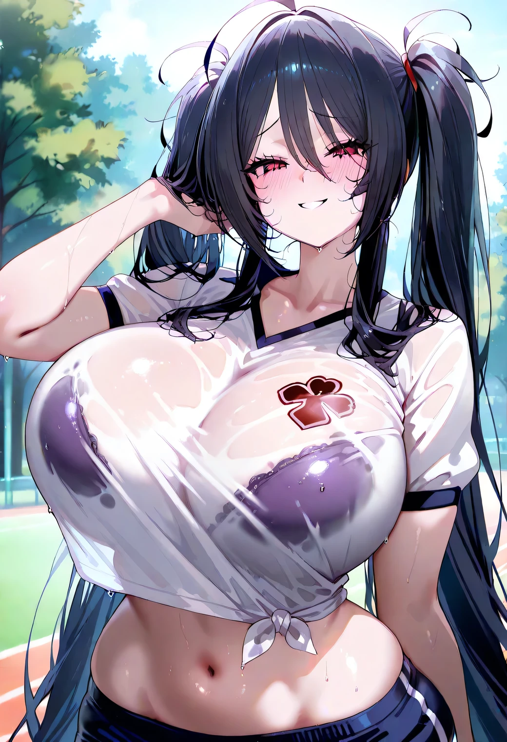 other's hand is put into girl's underwear,plug suit,nipple,see-through plug suit,blush,semen,bukkake,put one's hand inside girl's panties,girl being touched,fingering pussy in girl's panties,ponytail,breast-milk,cum on armpits