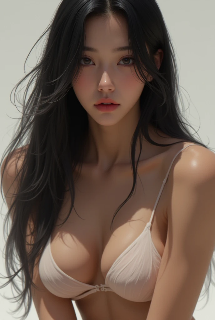 High resolution,4K,High resolution,One girl, photoRealistic, Realistic,Sweaty skin, Thin face,Yangmi,Heavy makeup, Are standing,(((Half Body))), Medium chest,Earrings ,   