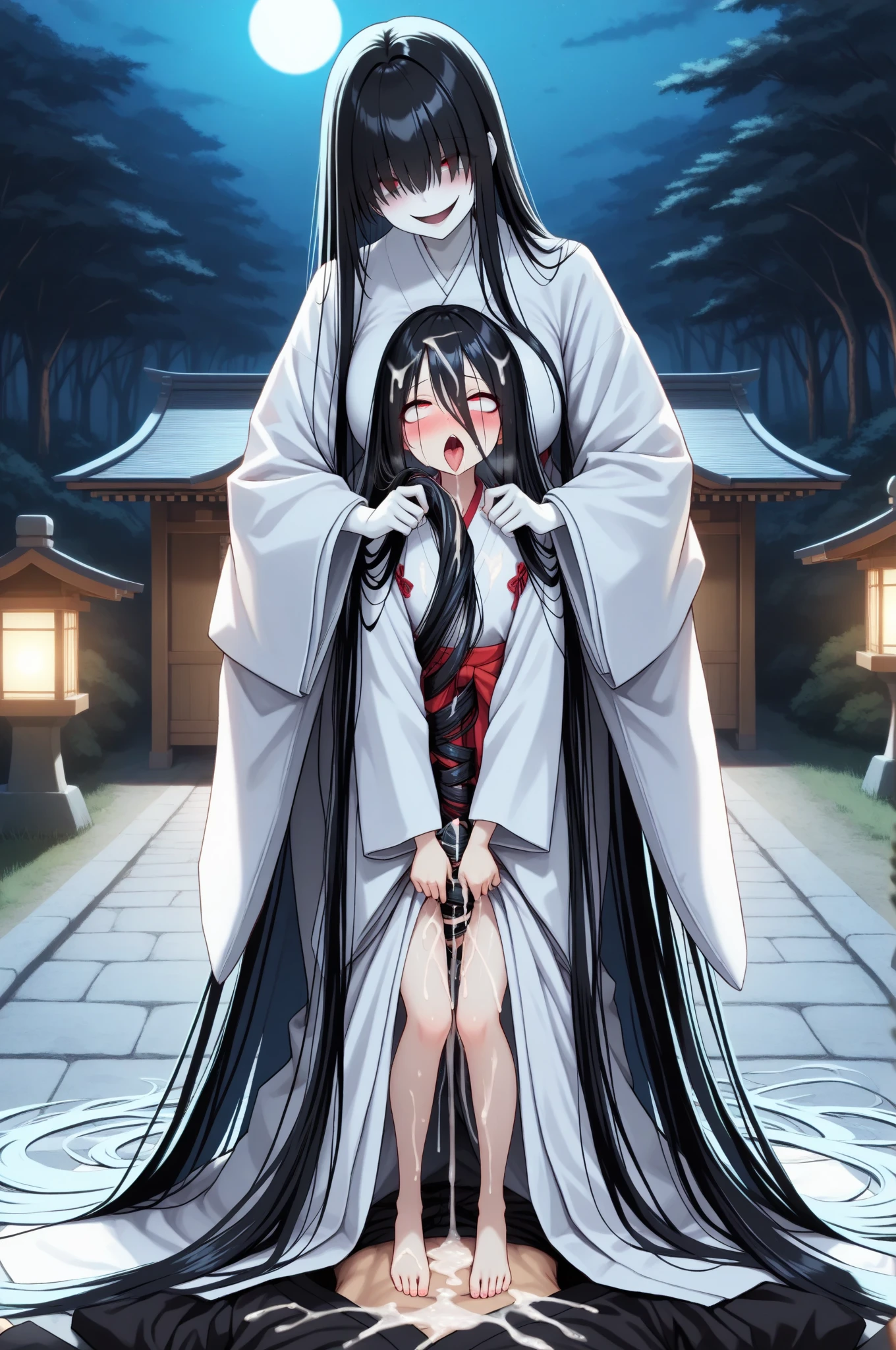 Pale skin, massive ass, covered in blood, sadako