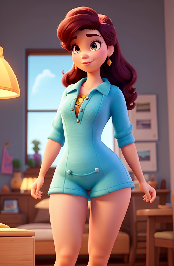 Highly sexualised computer game character with curvy body