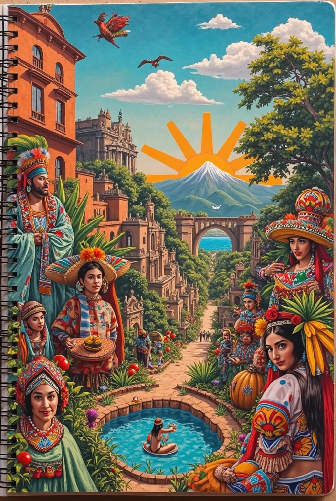 Can you make me a poster for a profile for a Facebook page that will be called Mexico in your senses that will talk about cinema?, music and literature.