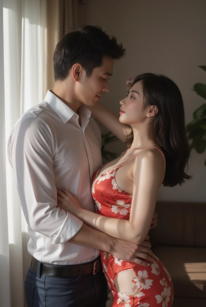 highest quality、4K quality、Skin texture reproduced in detail、Man attacking from behind、14 year old white girl attacked by man、baby face small face、A man strokes a woman's crotch、Man holds woman's chest(1.4)、indian saree
