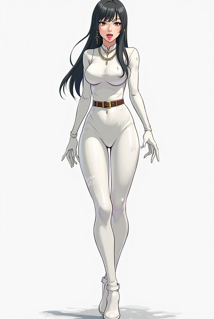 Nico Robin  from one piece naked black hair, blue eyes, naked , huge breast, small nibbles, thic hips, wide hips, pussy , perfect waist