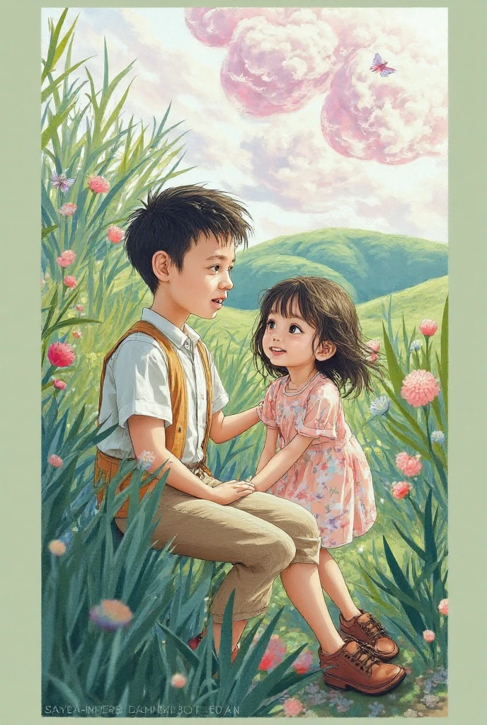 最高masterpiece、masterpiece、summer、hot、Heat stroke countermeasures、Boy and Girl、garden、playing、sun
