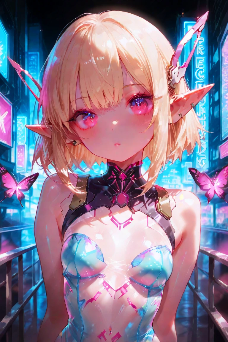 Model shoot style, (extremely detailed CG 8k wallpaper), body photo of the most beautiful artwork in the world, ((absurd res)) perfect whole body, top quality, ((16k UHD)), High Definition, high-res, ultra sharp, masterpiece, the best quality, intricate details, detailed eyes, perfect face detailed face, masterpiece, perfectly detailed anatomy, detailed body, detailed pecs, in a cyberpunk city, (((neon lighting))) (((fluorescent lights))) (((backlighting))) (((nighttime))) (((1male))) (((man))) ((tall muscular man male humanoid)), bald, humanoid (((pink skin))), deity, god of insects, waist sash, (((humanoid pink skin tone)), (((alpha male))) pink hue, powerful humanoid appearance, pure white eyes, shiny metallic scales, scales. ((glossy metallic Armour)), ((fully armoured)) intimidating face, strong jaw, high cheekbones, antenna, in a forest, ((petal pink humanoid insect)) insect humanoid, insect anatomy, abdomen, stinger, monster humanoid, horns on arms,
