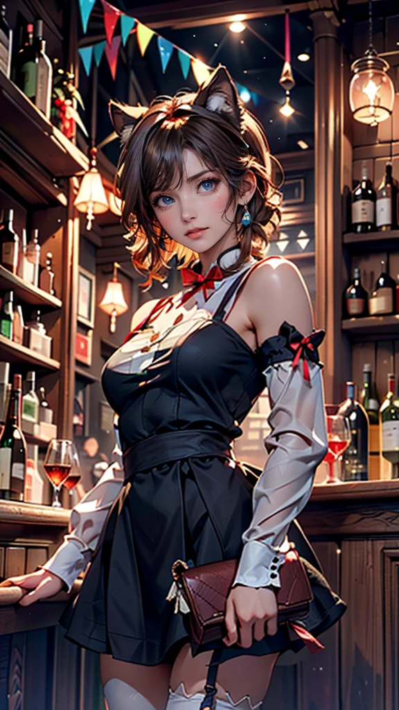 (Highest quality, masterpiece), (Ultra-high resolution, 8k RAW photos, Photorealistic:1.5, Cinema Lighting, Fabric Shading, Thin contours, Clear focus:1.2), Beautiful mature woman making tea_Garden party, Standing by the round table, Serve tea, Leaning forward, (Meisen tea set, you can, Tea cup, Some cakes on a plate), Delicate and elegant Roman style white table with gold accents and royal decorations_green, Light wear_茶色のMaid clothes, Cleavage, Maid clothes:1.2, Long Flared Skirt, apron, Bow tie on chest, Tall Sally, Long legs, Gray Hair, (Wearing thin glasses:1.2), (Mature Woman:1.5, 28 years old, alone), (Large Breasts, Saggy breasts, big , Tight waist), (medium short Gray Hair, Hair on one eye, (Updo:1.2), Side Lock, Asymmetrical Hair, Wavy Hair), (Bright Eyes, Fine eyes with highlights, A face with attention to detail, perfect face shape, Bloodshot eyes), (A seductive smile, Half-close your eyes:1.2), (Looking at the audience:1.3), (Dutch Angle, whole body, From below:1.2), ((Correct Anatomy:1.5, The right move)), (Ideal body proportions), (Outdoor:1.2, grassland), 
